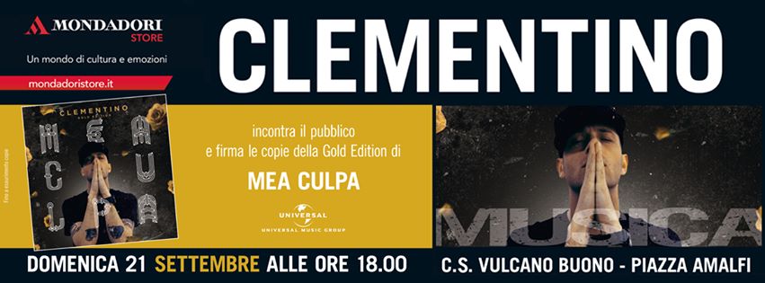 Domenica 21 Clementino presenta al Vulcano Buono la Gold Edition di Mea Culpa