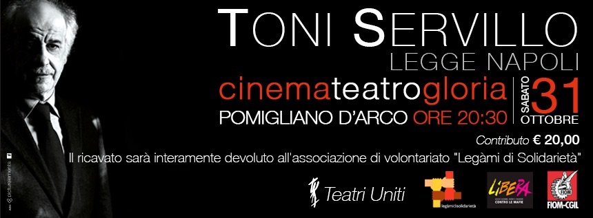 Toni Servillo in scena a Napoli per gli operai di Pomigliano d’Arco