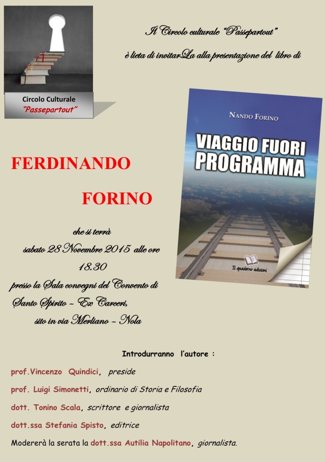 “Incontri d’autore”: a Nola l’esordio letterario del nolano Ferdinando Forino