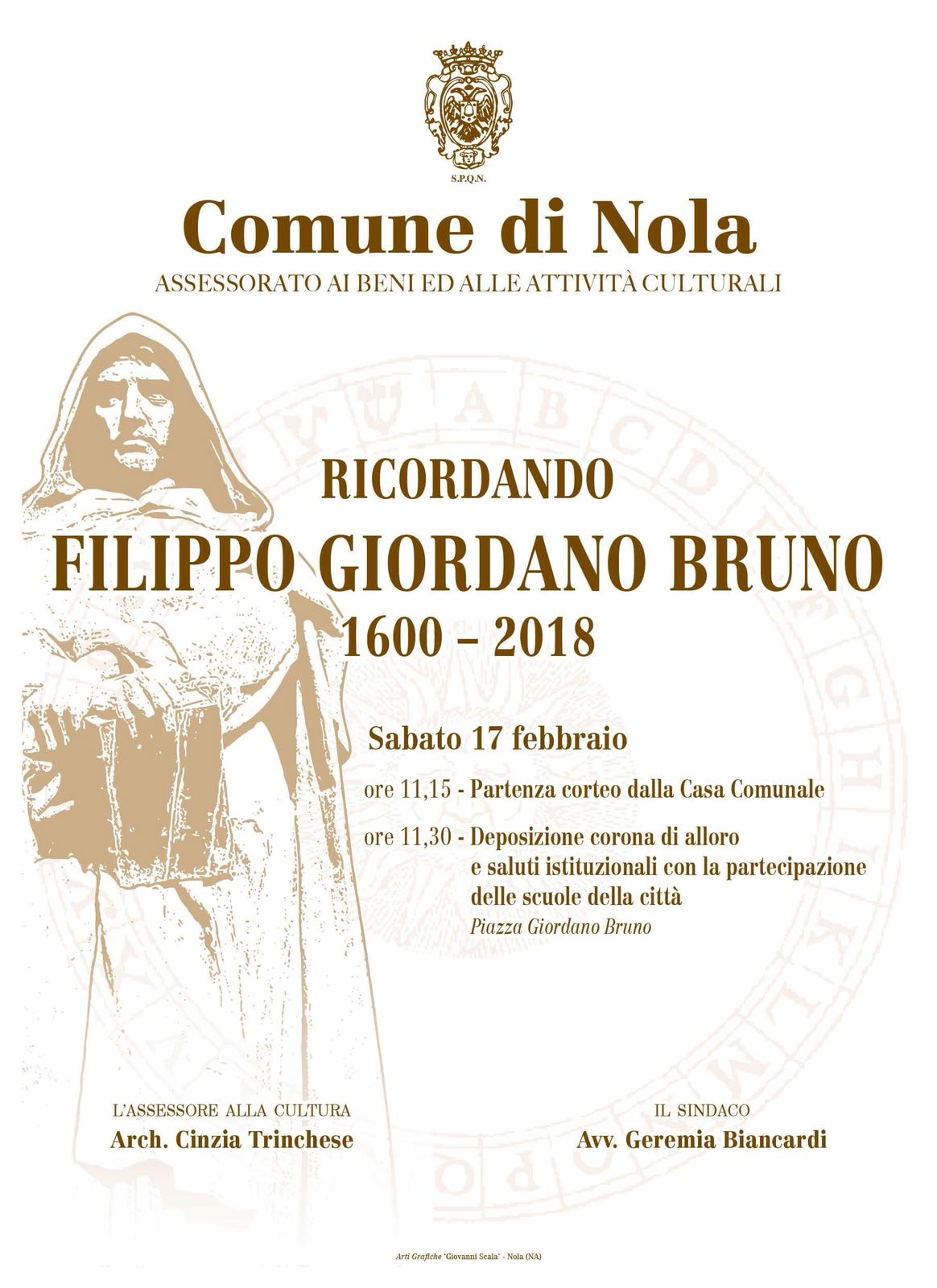 In ricordo di Giordano Bruno sull’asse Nola-Roma