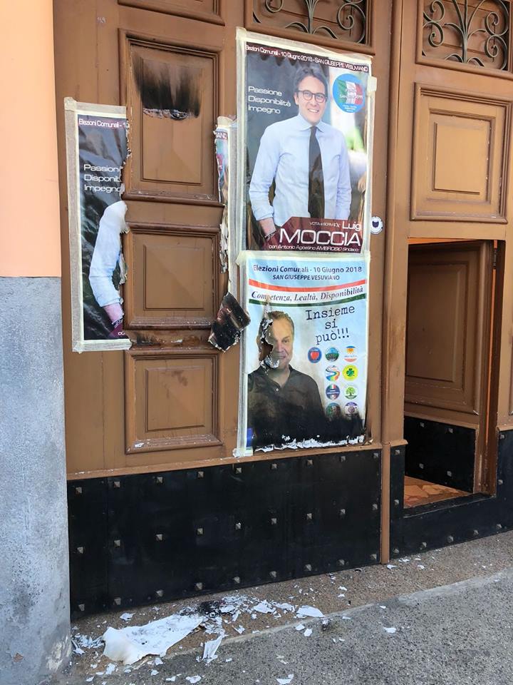San Giuseppe Vesuviano: fiamme fuori l’abitazione di un parente del candidato a sindaco Ambrosio