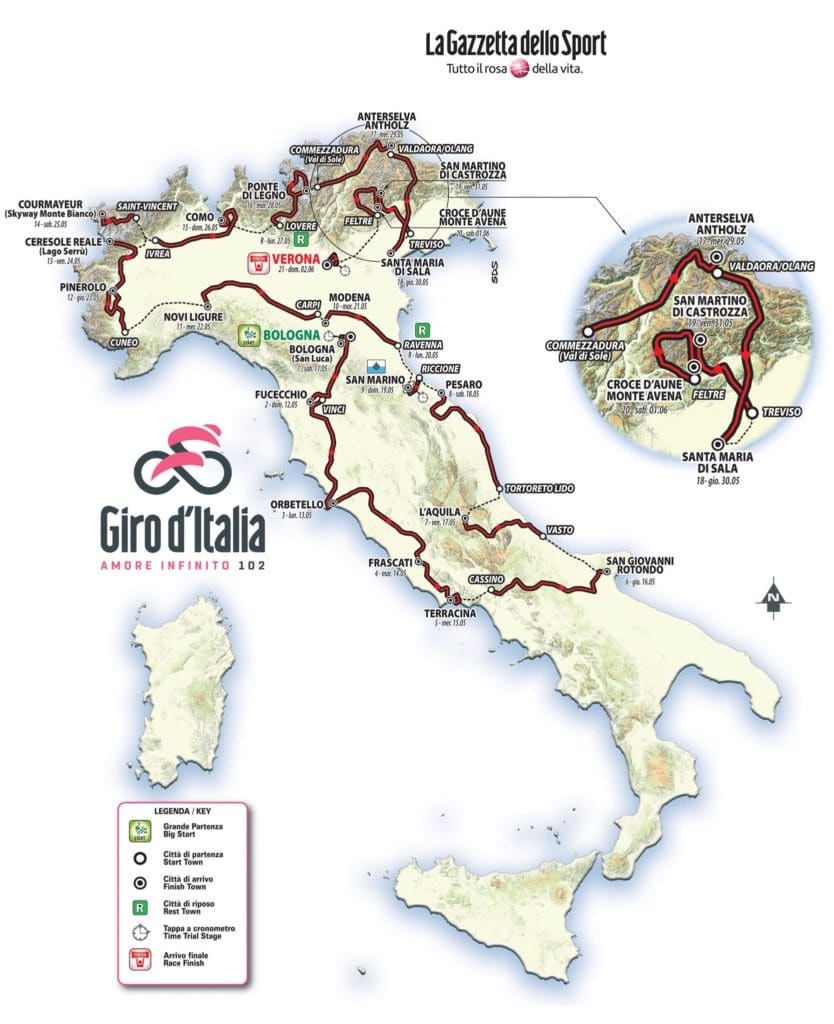 Polemiche sul Giro d’Italia: si ferma a Foggia e non va a Sud