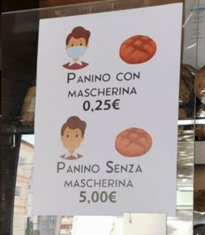 Palma Campania: senza mascherina in negozio il panino costa 5 euro