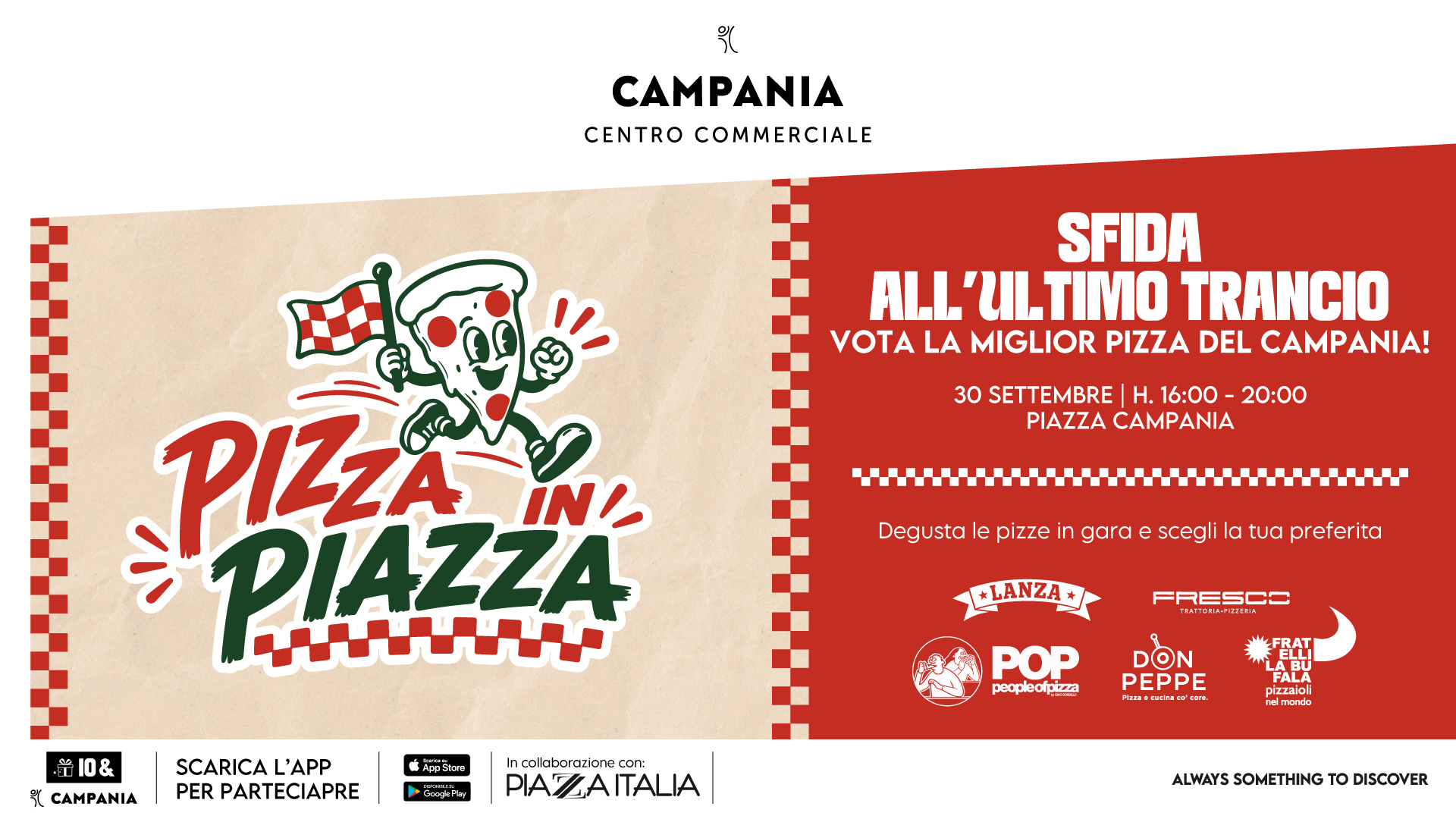 Pizza in Piazza”: al Campania la sfida tra cinque pizzerie, il vincitore sarà scelto dal pubblico